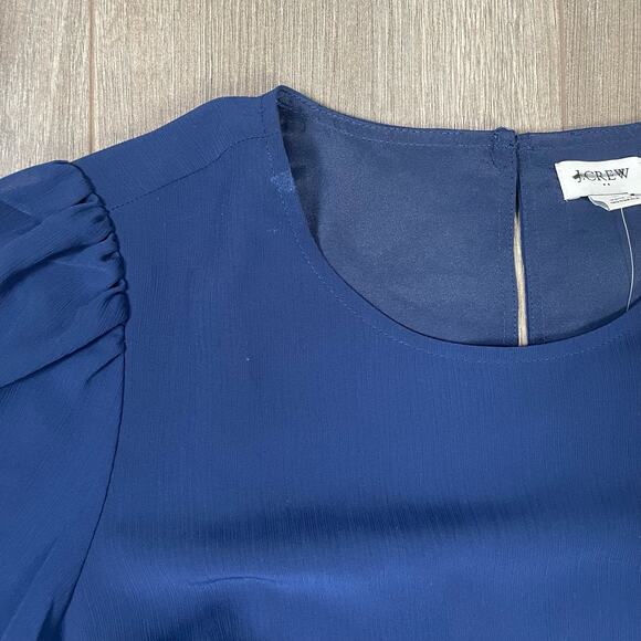 J Crew Flounce Hem Long Sleeve Lined Trendy Elegant Mini Dress US Women's 8 New - Picture 6 of 6